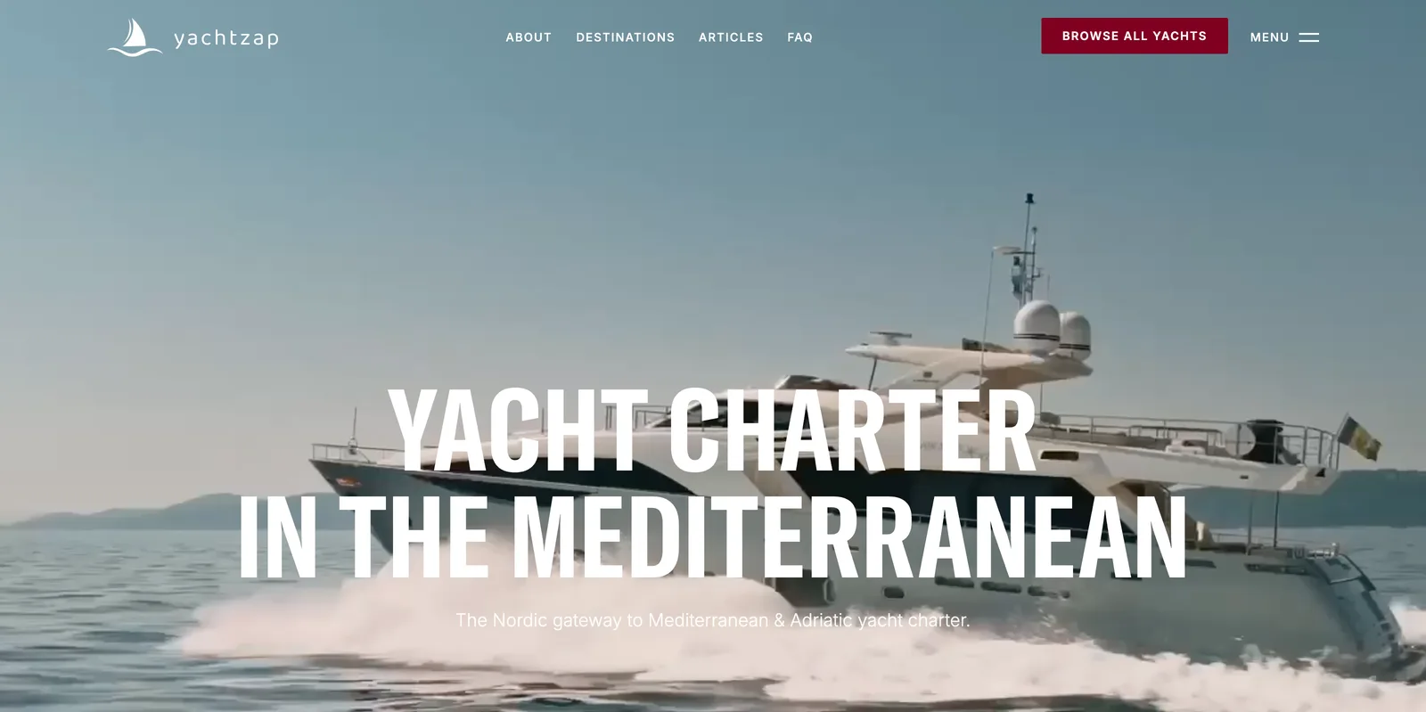 Skærmbillede fra Yachtzap